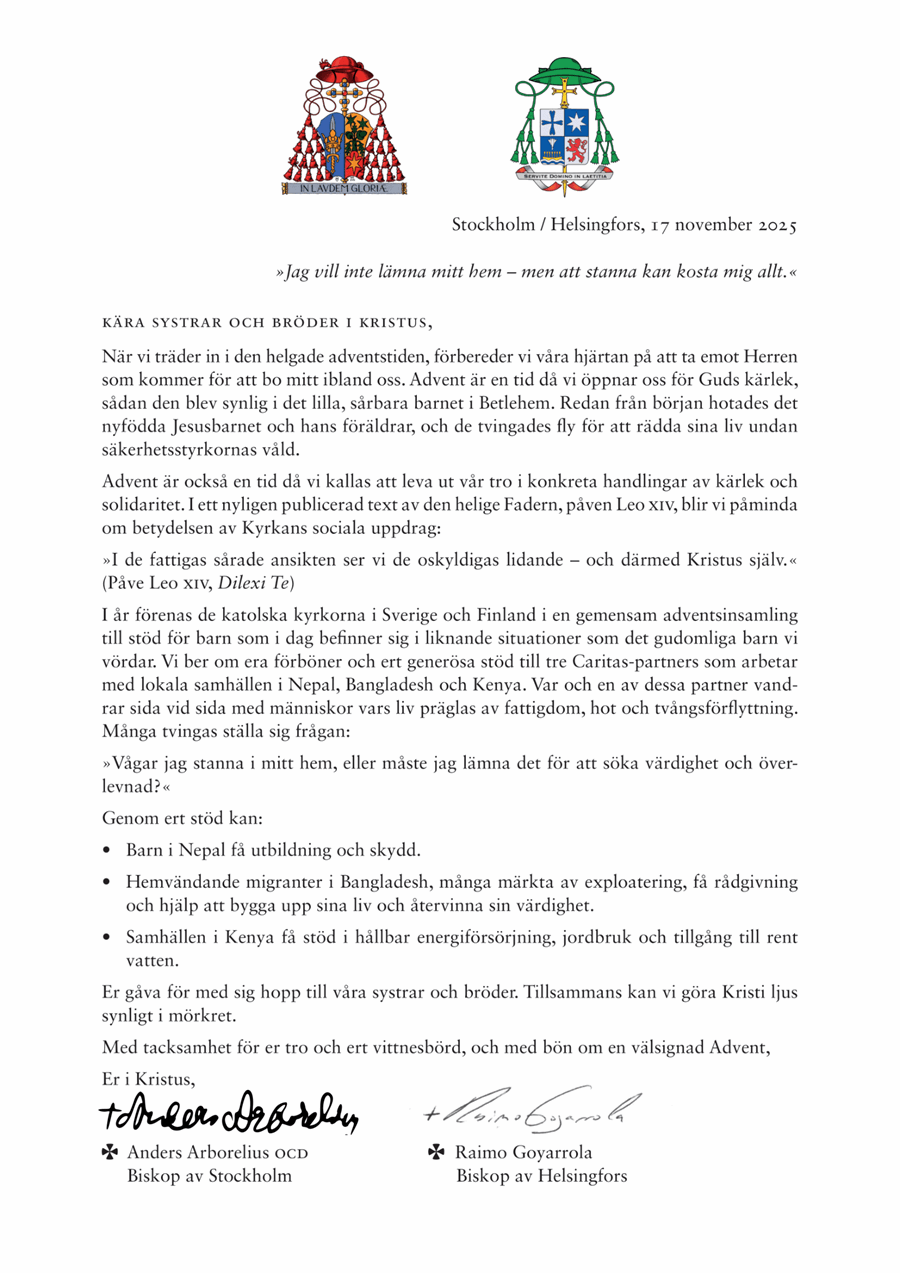 Biskopsbrev – Adventinsamling 2025